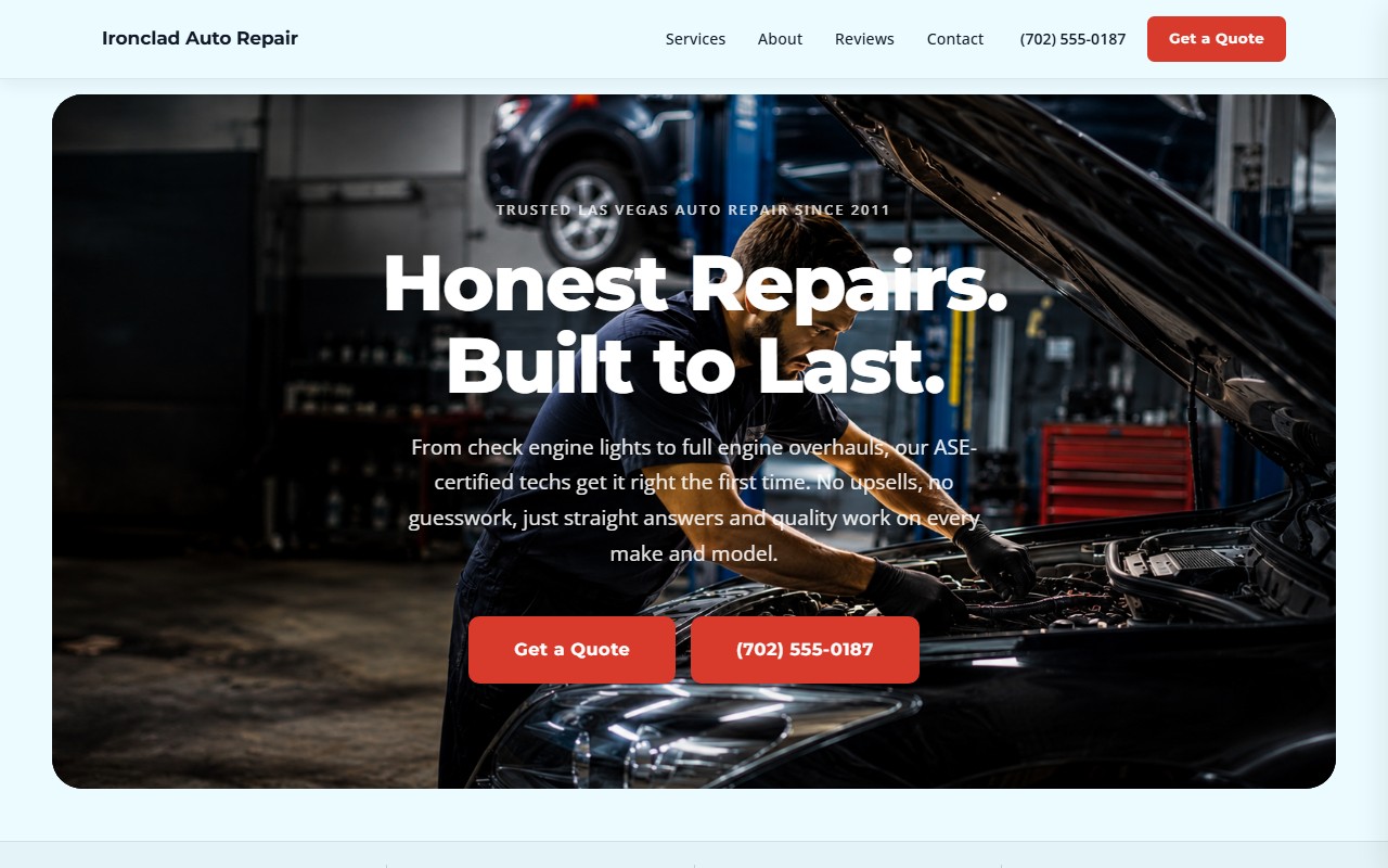 Ironclad Auto Repair — live demo website