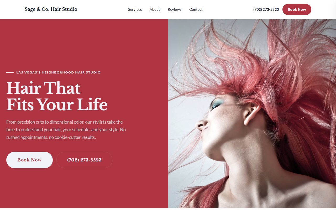 Sage & Co. Hair Studio — live demo website